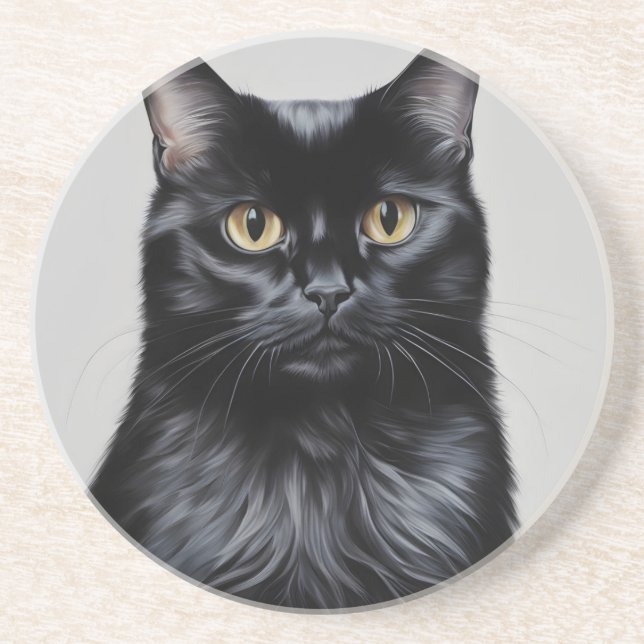 Black Cat Coaster (Front)