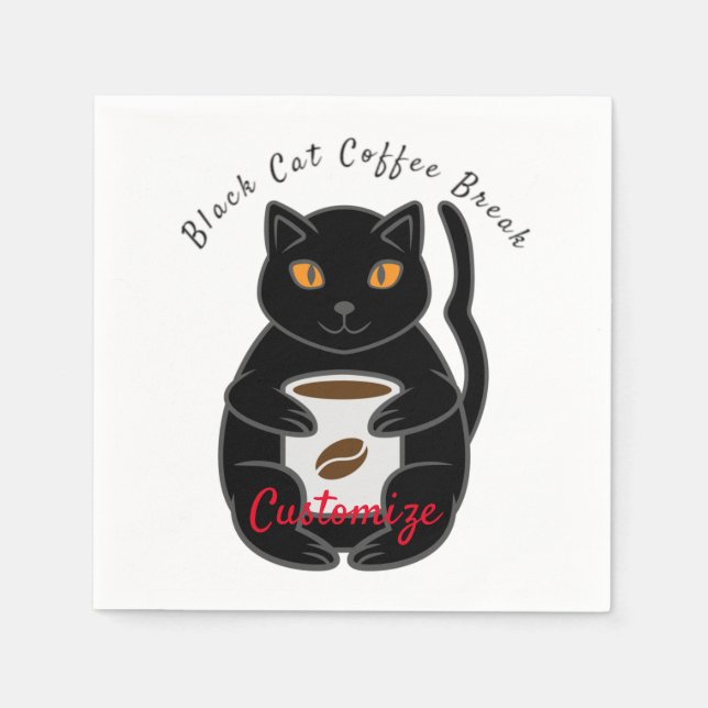 Black Cat Coffee Break Thunder_Cove Napkin (Front)