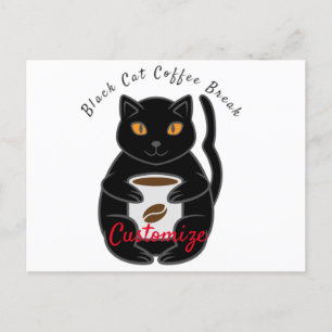 Black Cat Coffee Break Thunder_Cove Postcard