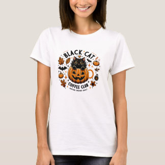 Black Cat Coffee Club Halloween Women’s T-Shirt – 
