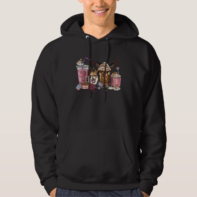 Black Cat Coffee Cups Leopard Western Coffee And C Hoodie (Front)