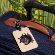 Black Cat Coffee Luggage Tag – Cute Gothic Cat Tra