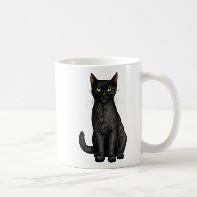 Black cat coffee mug (Right)