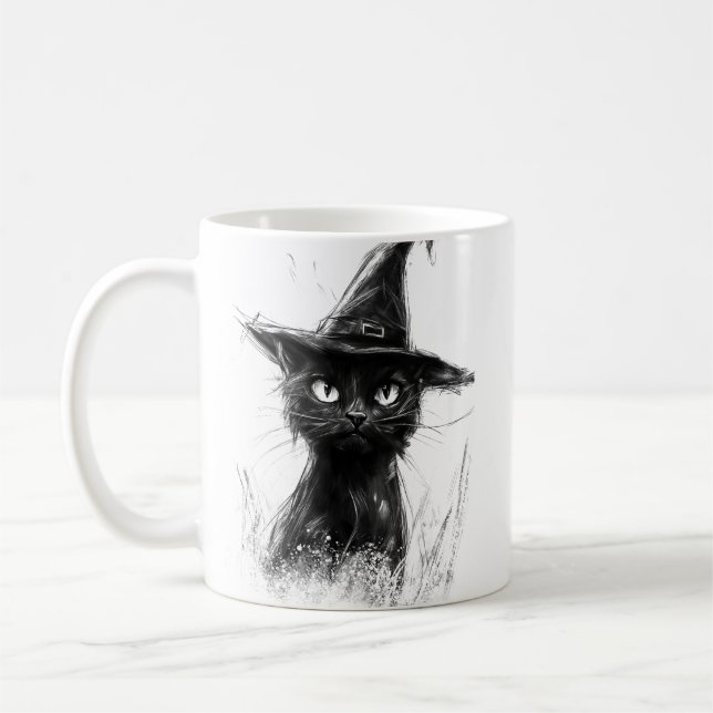 Black Cat Coffee Mug (Left)