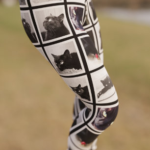 Black Cat Collage Framed Pet Photo Leggings