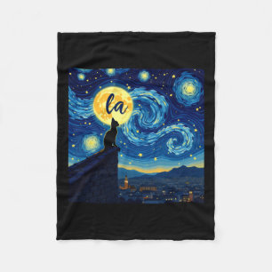 Black Cat Comma La Kamala Harris Halloween Starry Fleece Blanket