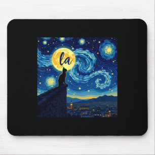 Black Cat Comma La Kamala Harris Halloween Starry Mouse Mat