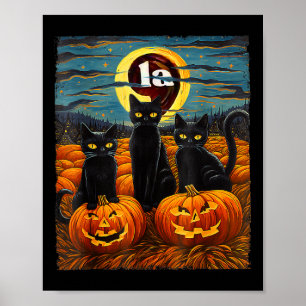 Black Cat Comma La Kamala Harris Tee Halloween Sta Poster