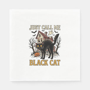 Black Cat Costume Haunted House Funny Halloween Sh Napkin