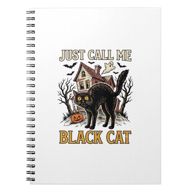 Black Cat Costume Haunted House Funny Halloween Sh Notebook (Front)