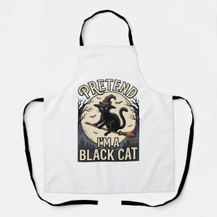 Black Cat Costume Vintage Halloween Witch Cat Shir Apron