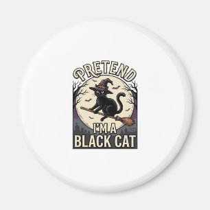 Black Cat Costume Vintage Halloween Witch Cat Shir Magnet