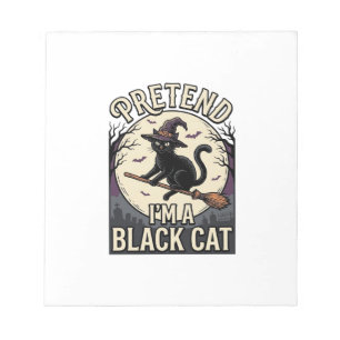 Black Cat Costume Vintage Halloween Witch Cat Shir Notepad