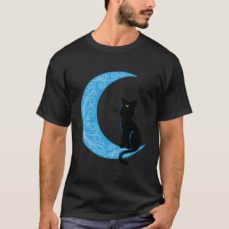 Black Cat Crescent Moon Sailor Mum T-Shirt