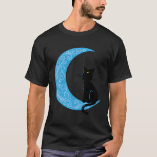 Black Cat Crescent Moon Sailor Mum T-Shirt