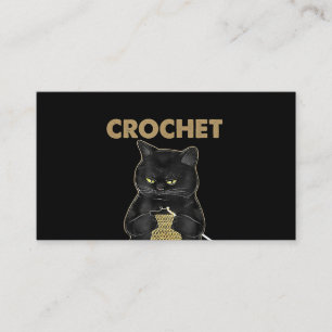Black Cat Crochet Because Murder Is Wrong Business Card