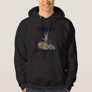 Black Cat Crochet Because Murder Is Wrong Crocheti Hoodie