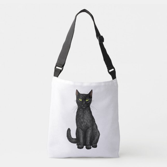 Black cat crossbody bag (Front)
