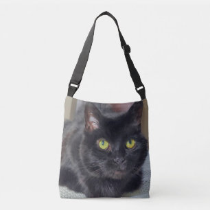 Black cat crossbody bag