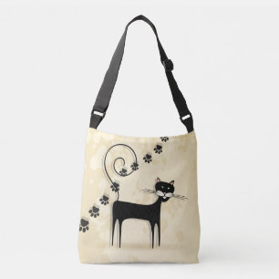 Black cat crossbody bag