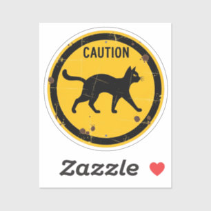 Black Cat Crossing – Halloween Caution Sign
