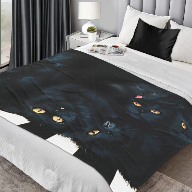 Black Cat Cuddle Fleece Blanket (Creator Uploaded)