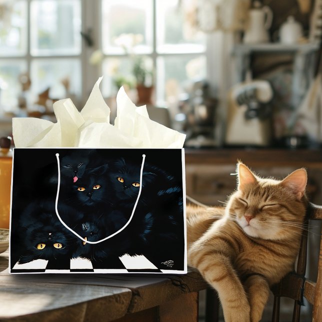 Black Cat Cuddle Large Gift Bag (Creator Uploaded)