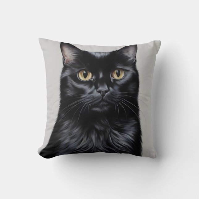 Black Cat Cushion (Front)