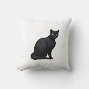 Black cat cushion
