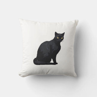 Black cat cushion