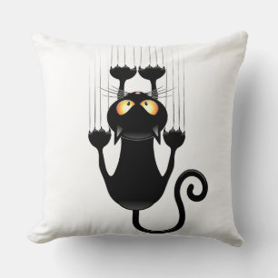 Black cat cushion