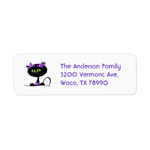 Black Cat Custom Address Label