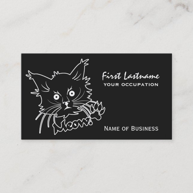 Black Cat custom business cards (Front)