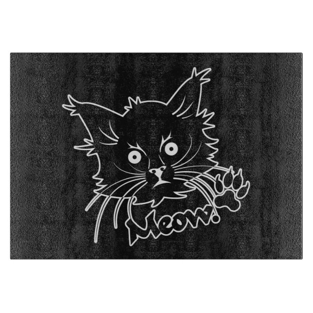 Black Cat custom cutting board (Front)