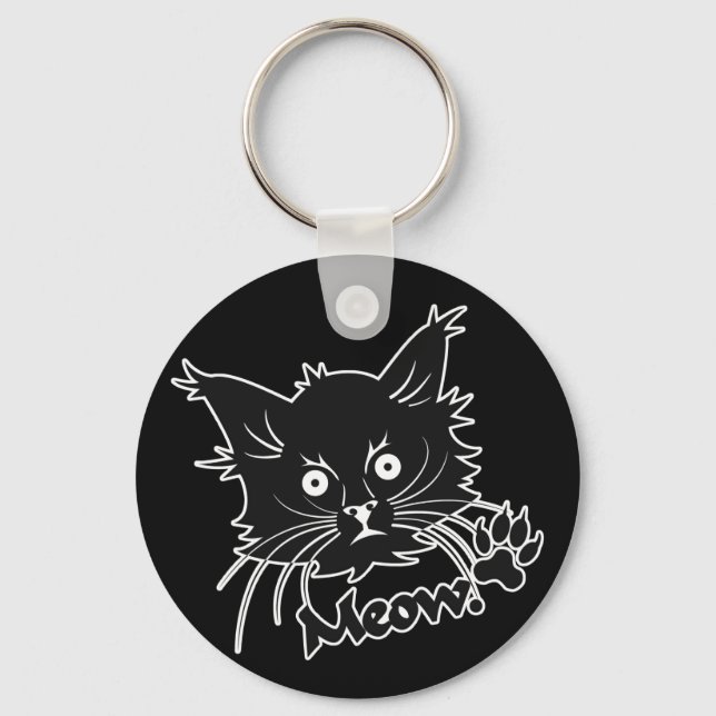 Black Cat custom key chain (Front)