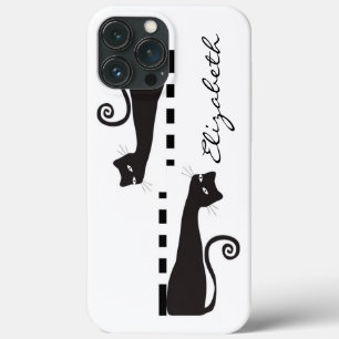 Black Cat Custom Monogram iPhone 13 Pro Max Case