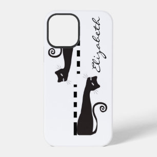 Black Cat Custom Monogram iPhone 12 Pro Case