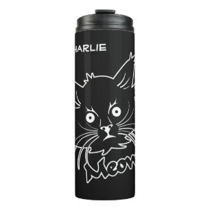 Black Cat custom name tumbler