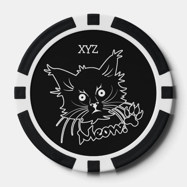 Black Cat custom poker chips (Front)