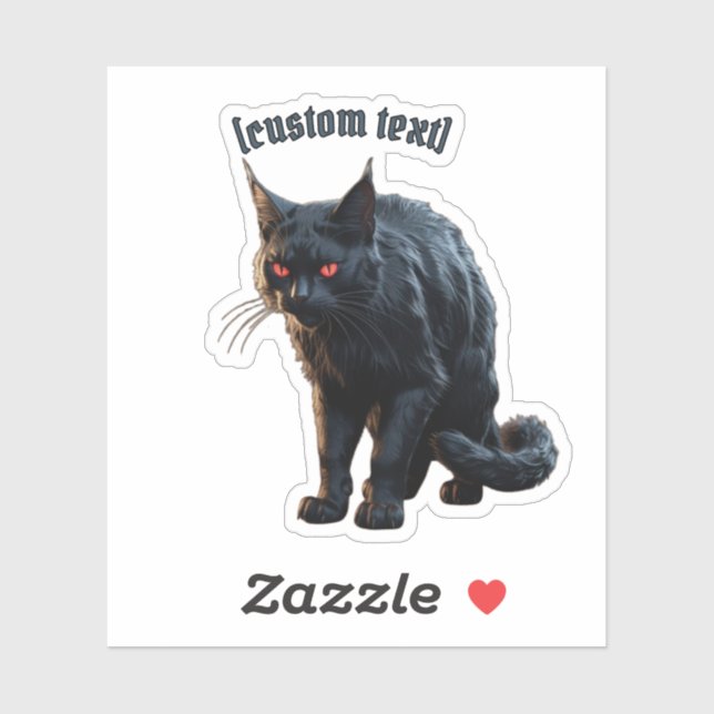 Black Cat –  Custom Text & Cut Vinyl Sticker (Sheet)