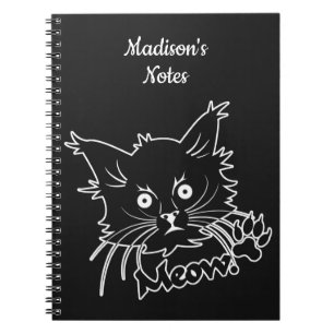 Black Cat custom text notebook