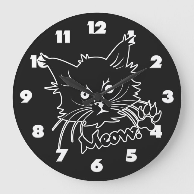 Black Cat custom wall clock (Front)