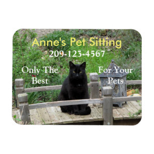 Black Cat Customisable Business Magnet