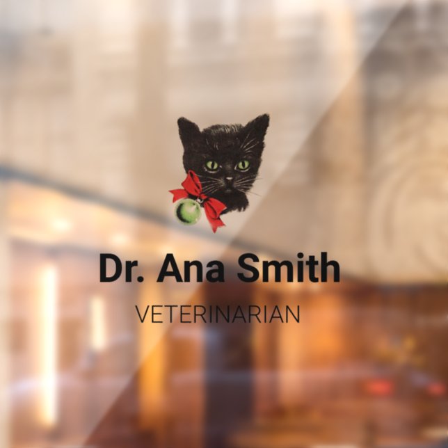 Black cat customisable veterinary profession window cling (Sheet 2)