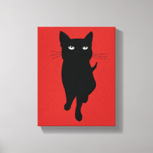 Black cat cute feline canvas print