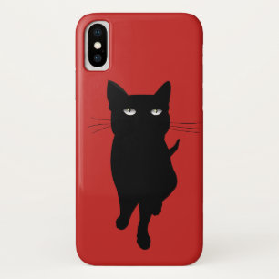 Black cat cute feline iPhone x case
