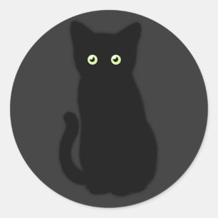 Black cat, cute kitten, spooktacular fun classic round sticker