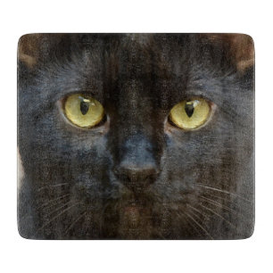 Black cat cutting board