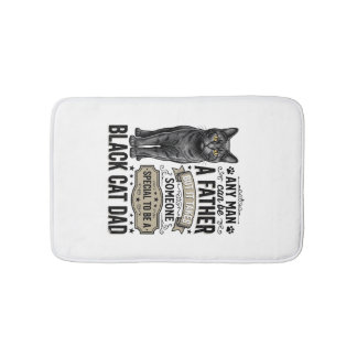 Black Cat Dad Vintage Engraving T-Shirt Design_1 Bath Mat