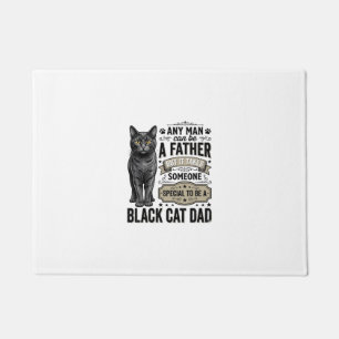 Black Cat Dad Vintage Engraving T-Shirt Design_1 Doormat
